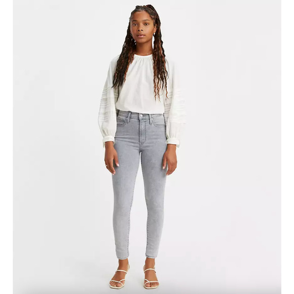 Levi's Mile High Super Skinny Women's Grey Jeans Size 8 Medium W29 L30 - Picture 7 of 8